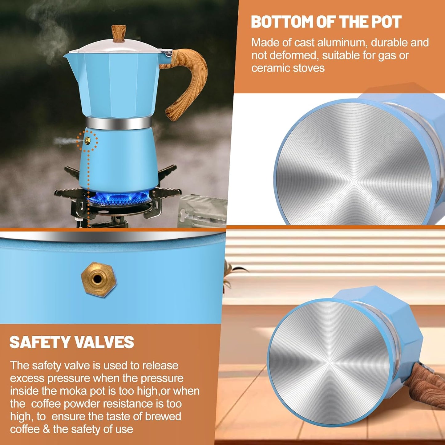 12 Cup Aluminum Espresso Stovetop Moka Pot Express Coffee Maker Percolator Italian Classic Mocha Coffee Machine for Italian and Cuban Cafe Brewing for Home & Camping 600ml 20oz