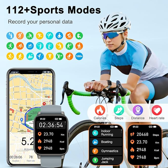 Smart Watch for Men Fitness Tracker: Smart Watches for Men Digital Womens Watches Make/Answer Call Waterproof Running Smartwatch Android Phone iPhone Samsung Compatible Heart Rate Monitor