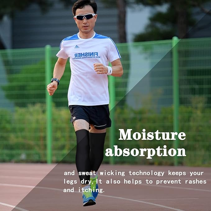 Skylety Compression Leg Sleeve Full Length Leg Sleeves Sports Cycling for Men Women, Running, Basketball