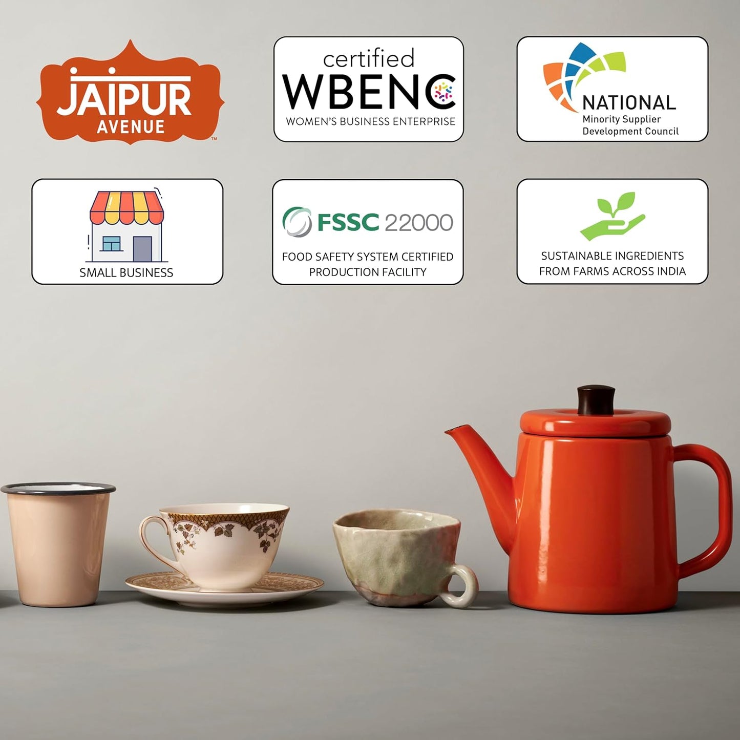 Jaipur Avenue Lemongrass Chai Tea Mix Crafted with All-Natural Assam Black Tea, Lemongrass, Cane Sugar, Premium Dry Milk - Preservative-Free, Gluten-Free, Authentic Indian Chai Tea Latte (15 Servings)