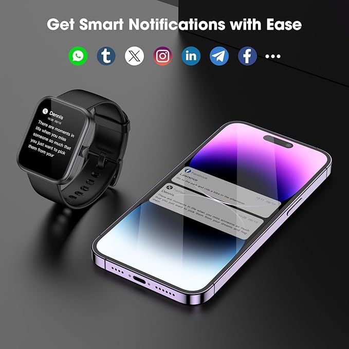 Smart Watch (Answer/Make Call) for Women Men, Fitness Tracker with Heart Rate, Blood Oxygen, Sleep Tracker, IP68 Waterproof Fitness Watch Step Calorie Counter Pedometer Compatible iPhone & Android