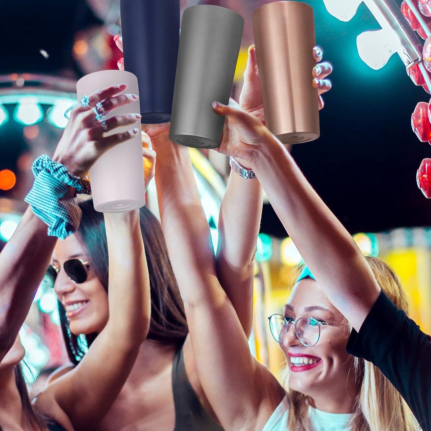 VEGOND 20oz Tumbler Bulk with Lid and Straw 1 Pack, Stainless Steel Vacuum Insulated Tumbler, Double Wall Coffee Cup Travel Mug, Rose Gold