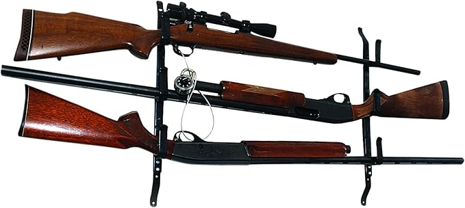 Allen Company Shotgun, Rifle, and Bow Truck Rear Window Gun Rack - Firearm Mount for Car or Wall - Adjustable Design - Black
