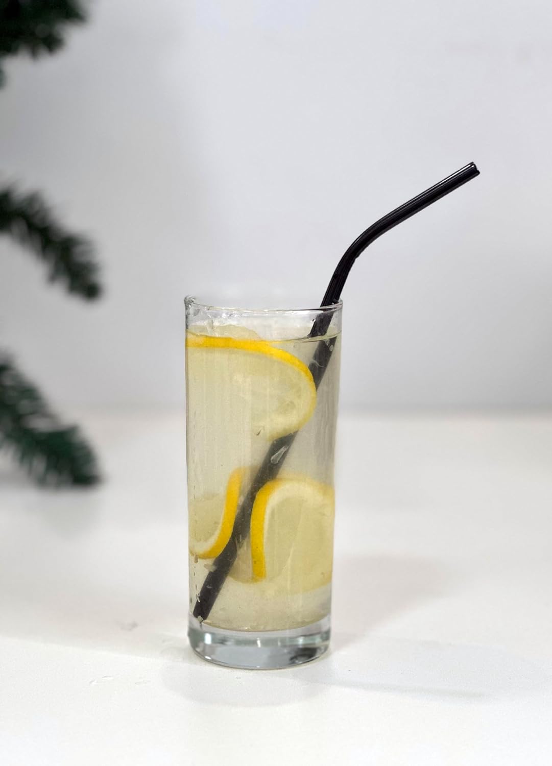 10 Pcs Stainless Steel Straws, Reusable Drinking Straws, Bent Metal Straw Sets with 2 Pcs Cleaning Brushes (Black, 8.5 Inch)