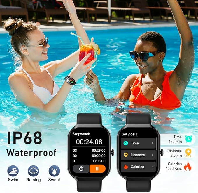 Smart Watch for Men Women(Answer/Make Call), 1.96" HD Smartwatch, 2025 New Fitness Watch with 112+ Sport Modes, Heart Rate, Sleep Monitor, Pedometer, IP68 Waterproof Activity Tracker for Android iOS