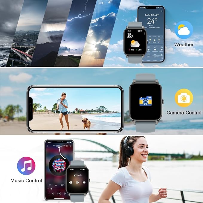 Smart Watch for Men Fitness Tracker: Smart Watches for Men Digital Womens Watches Make/Answer Call Waterproof Running Smartwatch Android Phone iPhone Samsung Compatible Heart Rate Monitor