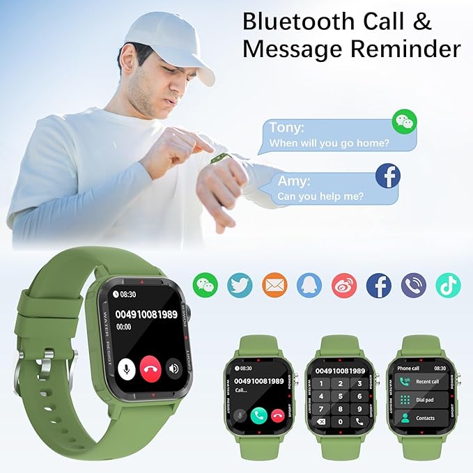 Smart Watches for Men (Answer/Make Call), Fitness Tracker with 123 Sport Modes, Heart Rate Monitor, Spo2, Step Counter, Sleep Tracker, IP68 Waterproof Sports Watch, Fitness Watch for iPhone & Android