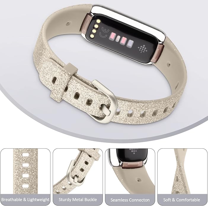 AK Sport Band Compatible with Fitbit Luxe Bands for Women Men, Soft Silicone Replacement Sport Straps Wristbands for Fitbit Luxe Fitness and Wellness Tracker