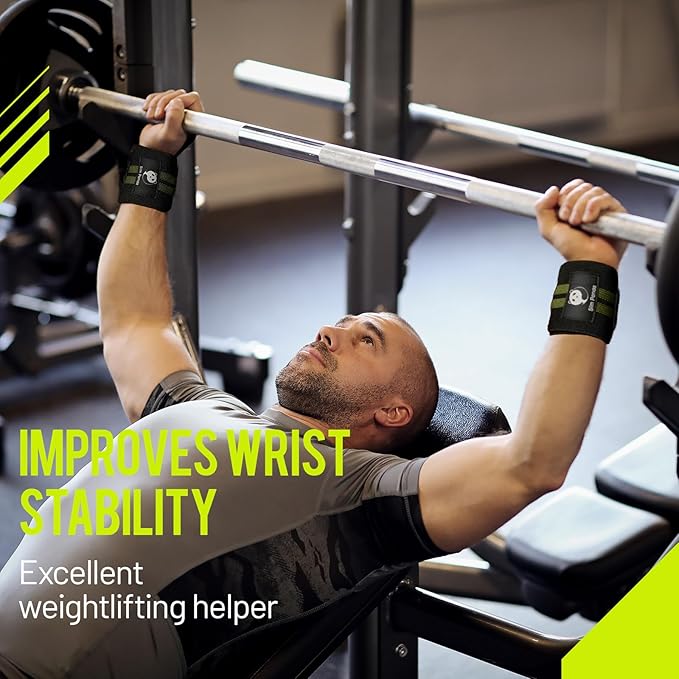 Slim Panda Weightlifting Wrist Wraps- Upgraded Wrist Support with Heavy Duty Thumb Loop for Powerlifting, Bodybuilding, and Weight Lifting Men & Women