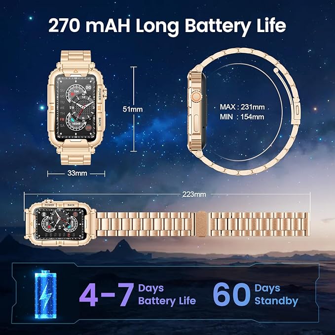Smartwatch for Women Fitness Tracker Watch: Smart Watch with Answer/Make Call Heart Rate Blood Pressure Sleep Monitor Step Counter 100+ Sports Modes Waterproof 1.57" Activity Trackers for Android iOS