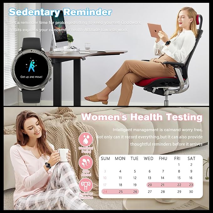 Smart Watch for Men Women (Answer/Make Calls), 1.46" IPS HD Screen, Fitness Tracker, 100+ Sport Modes, Blood Oxygen/Sleep/Heart Rate Monitor, IP67 Waterproof, Smartwatch for Android iOS, Black