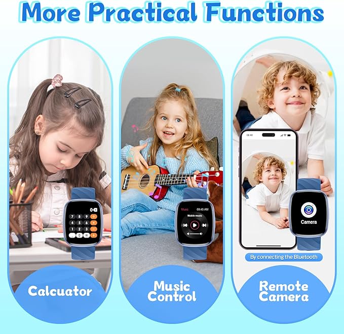 Smart Watch for Kids, Fitness Tracker with Pedometer, 100+ Sport Modes, Heart Rate, Sleep Monitor, Spo2, Calorie Step Counter, Fitness Watch 1.75"HD, Birthday Gifts for Girls Boys Teens 5-16 Blue