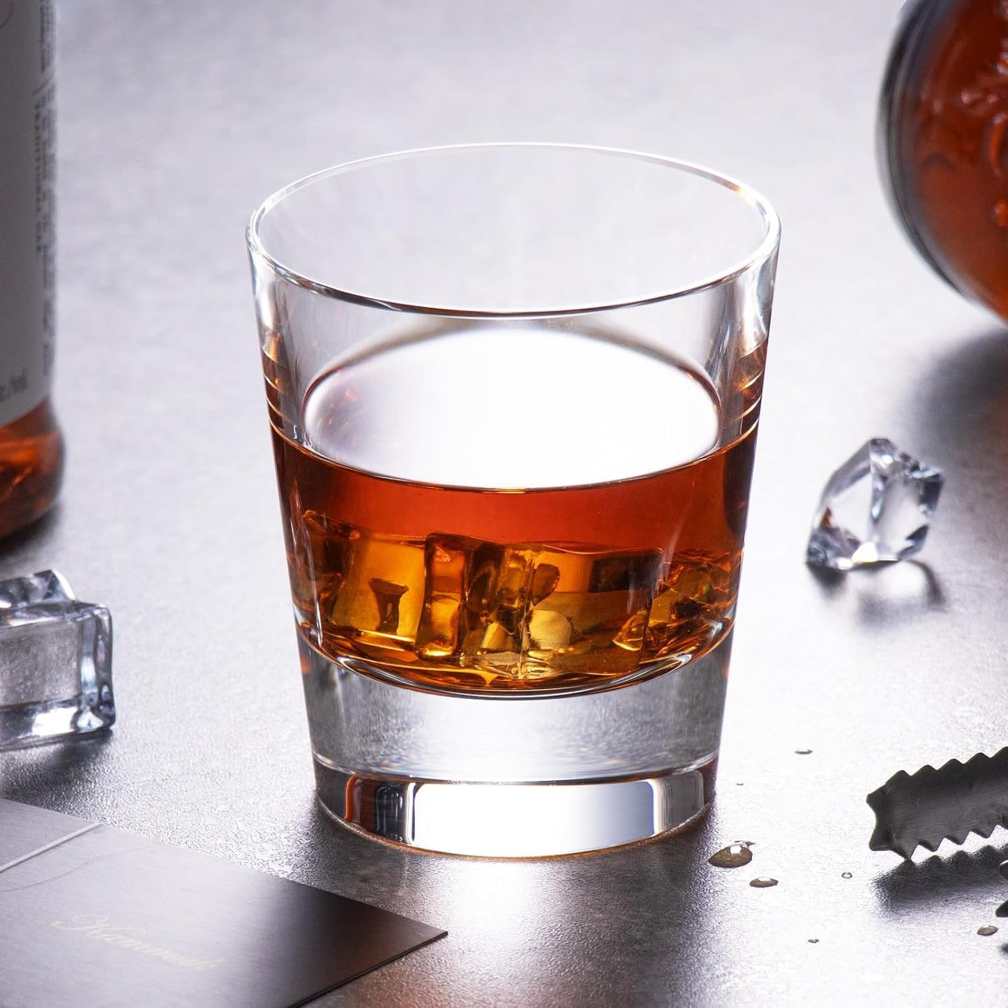 KAMMAK Crystal Whiskey Glasses Set of 2, Hand Blown 8.79oz Old Fashioned Glasses Stemless, Luxury Handcrafted Cocktail Glasses, Scotch Cup for Women, Men Gift for Rocks, Bourbon, Bar Barware