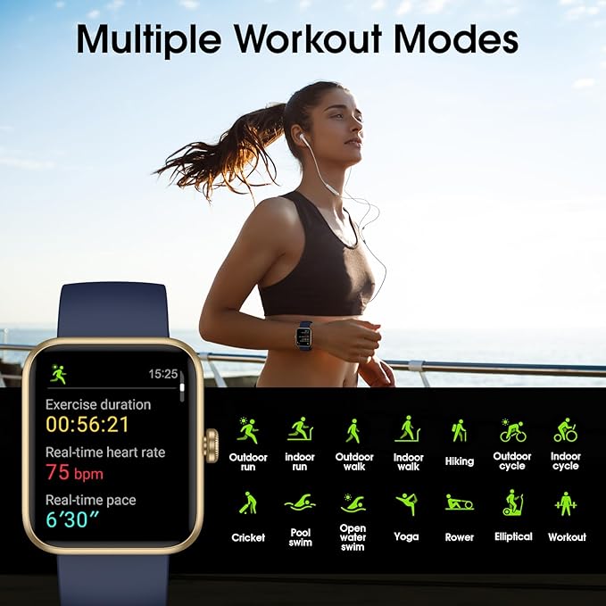 Smart Watch for Women Men, Fitness Tracker Watch with Heart Rate Monitor, Sleep, 5ATM Waterproof Smartwatch Sports Watch Compatible with Android iOS Phones Step Calories Counter