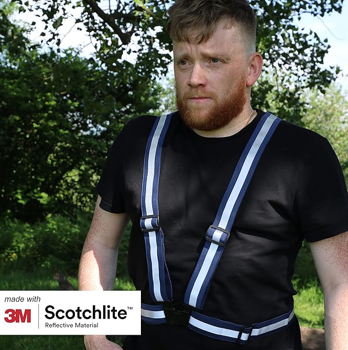 Salzmann Reflective Cross Belt Vest | Highly Reflective with Adjustable Straps | Made with 3M Scotchlite