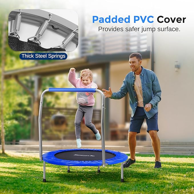 SereneLife 36"/40" Foldable Mini Trampoline - Compact Fitness 150/220 lbs