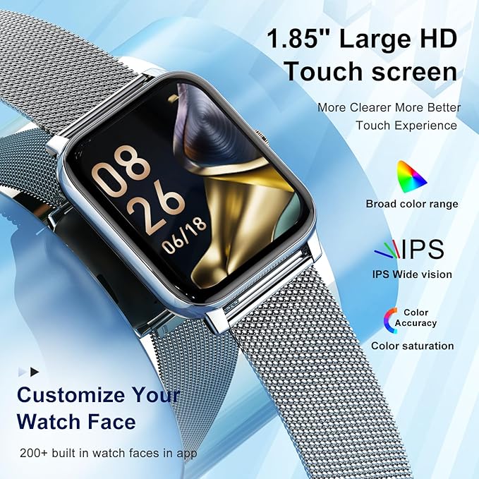 Smart Watch for Men Fitness Tracker: Waterproof Smart Watches for Men Digital Womens Watches Make/Answer Call Running Smartwatch Android Phone iPhone Samsung Compatible Heart Rate Monitor