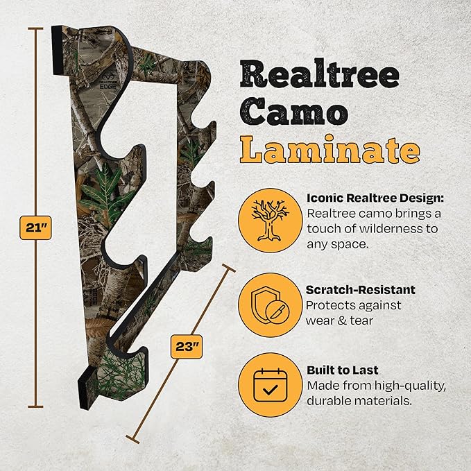 Rush Creek Creations | Indoor Gun Rack for up to 3 Rifles or Shotguns, Premium Wood Construction with Scratch-Resistant Finish Gun Storage for Firearms, Alternative for Gun Safe for Rifles and Pistols