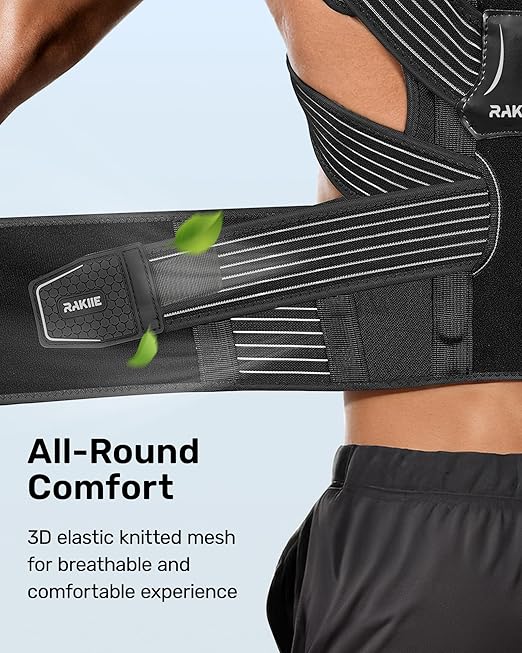 All-round Back Belt Support for Women Men, Breathable Durable Lumbar Support Brace, Invisible Under Clothing, Back Support Brace for Hunchback, Gray Size XL (Upper Waist: 47.2"-53.2")