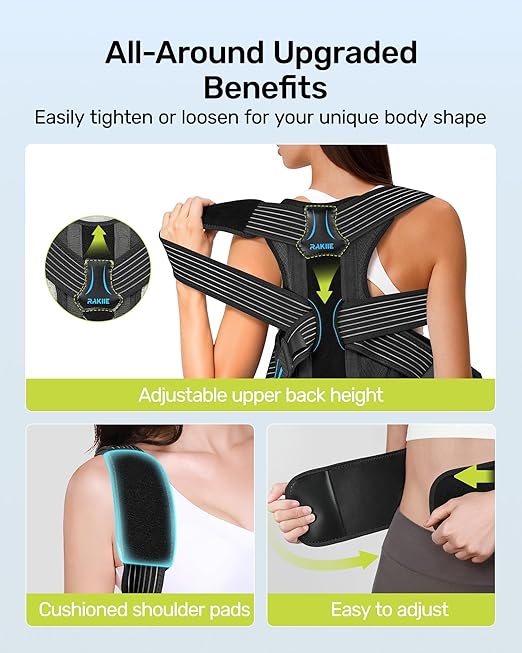 All-round Back Belt Support for Women Men, Breathable Durable Lumbar Support Brace, Lightweight and Invisible Under Clothing, Back Support Brace for Scoliosis Hunchback, Size XL (Upper Waist: 47.2"-53.2")
