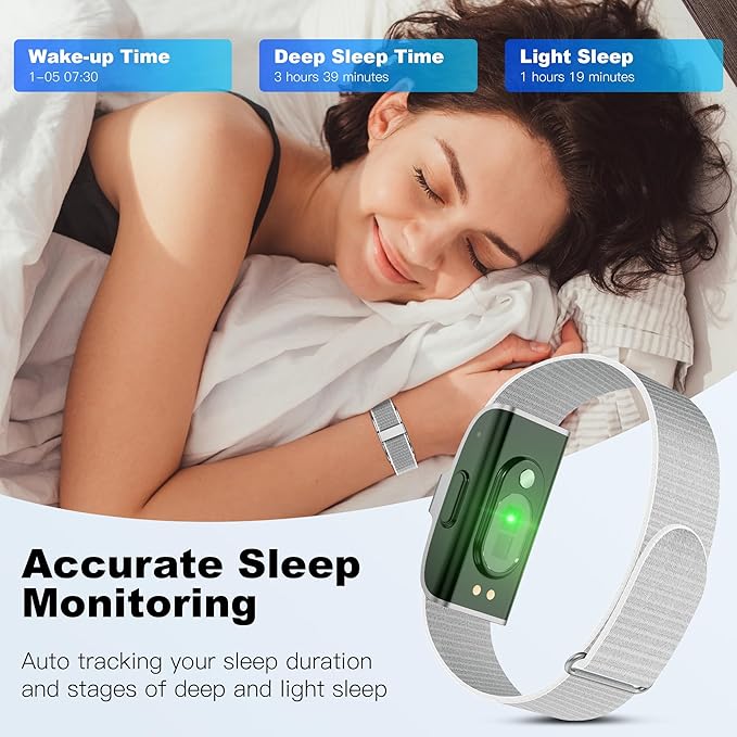 Sleep & Fitness Tracker for Women Men | 24/7 Heart Rate, Blood Oxygen & Stress Monitor | Step & Calorie Counter | IP68 Waterproof Activity Tracker, (No App Subscription) (Gray)