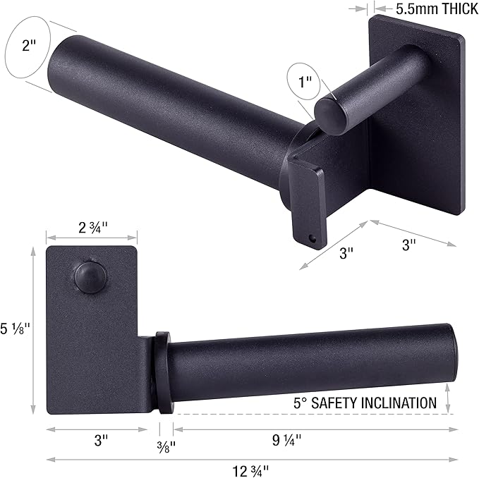 AmStaff Olympic Weight Plate Holder for Power & Squat Racks β Available 2x2 β 2.5x2.5 β 3x3 Inch Tube Sizes with 1" Hole β Weight Plates Horn Storage Attachment for Power Squat Rack β (Pair)