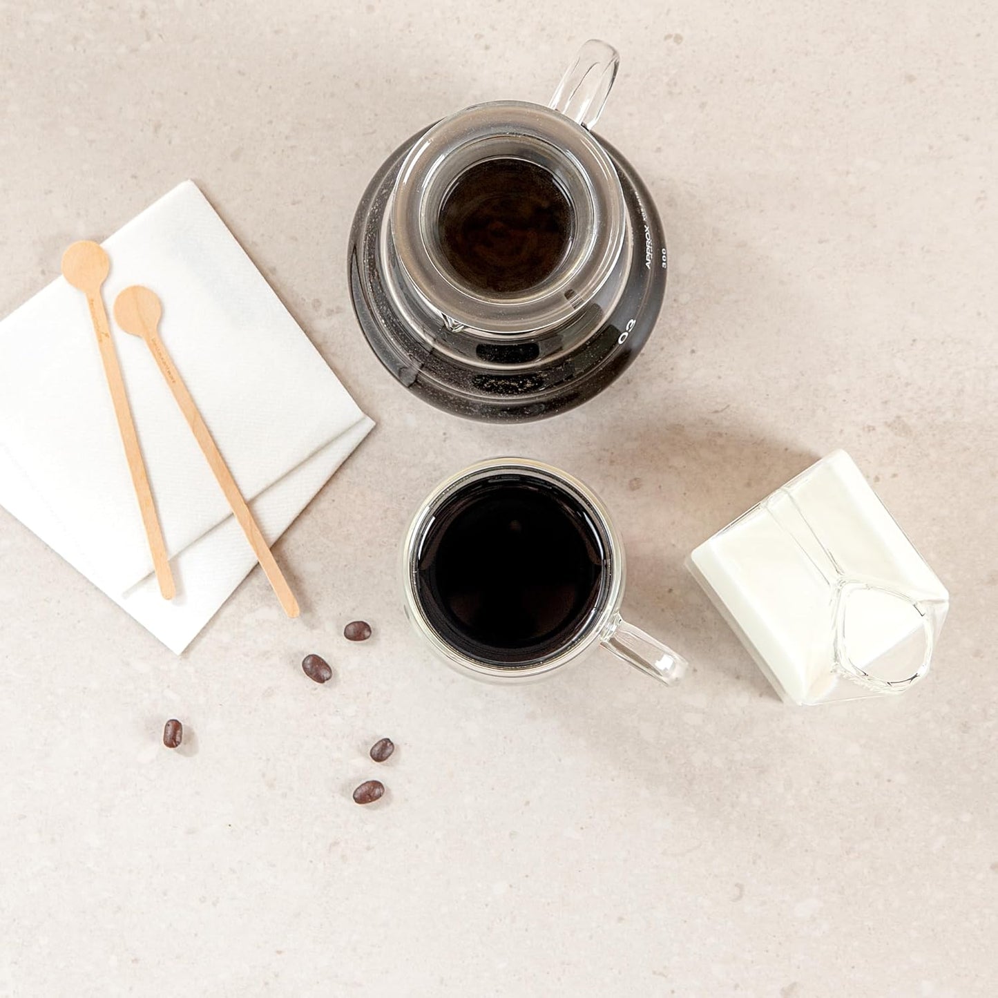 Restaurantware-Forma Professional 8.5 Ounce Glass Coffee Cups, 12 Insulated Coffee Cups With Handle - Dishwashable, Reusable, Clear Double Wall Beverage Tumblers, Freezable, For Hot Or Cold Beverages