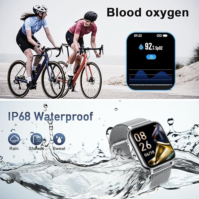 Smart Watch for Men Fitness Tracker: Waterproof Smart Watches for Men Digital Womens Watches Make/Answer Call Running Smartwatch Android Phone iPhone Samsung Compatible Heart Rate Monitor