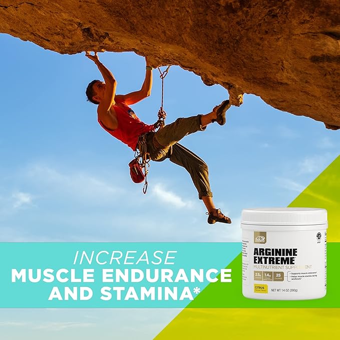 AdvoCare Arginine Extreme Multinutrient Supplement - Pre-Workout Amino Acids Supplement - Supports Stamina & Endurance* - Includes Vitamin B-12, L-Arginine & More - Citrus, 14 oz
