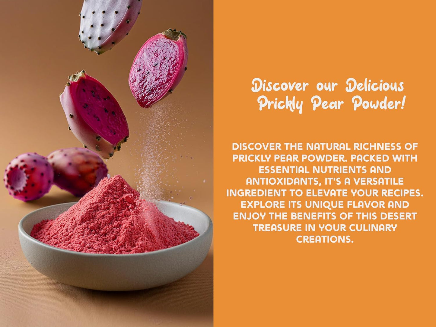Ancient Roots Prickly Pear Powder - Freeze-Dried, All-natural, No Sugar Added, Cocktail Mix, Smoothie and Tea Mix, Resealable Pouch - 10.5 ounces (75 servings)