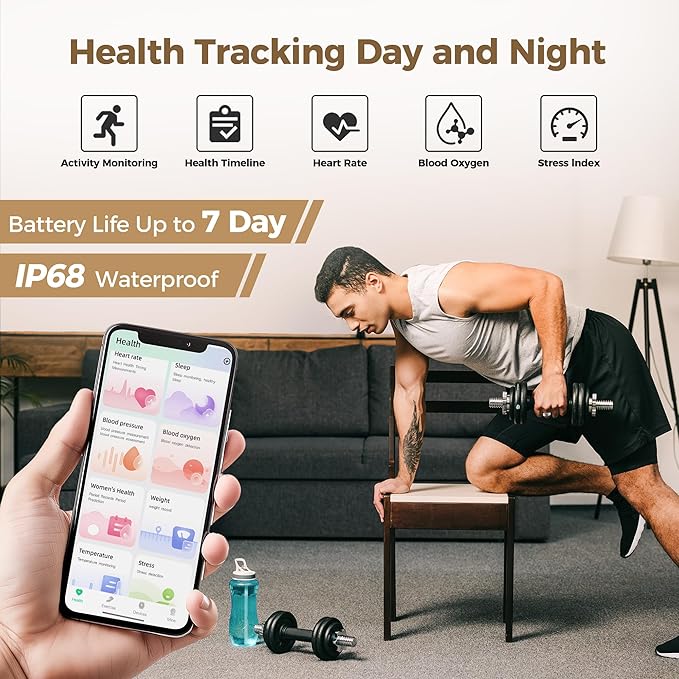 Smart Ring for Men & Women, Wellness & Fitness Tracker with Sleep/Step/Heart Rate/Blood Oxygen/Calorie Counter, IP68 Waterproof Wearable Ring for iOS Android Silver #7