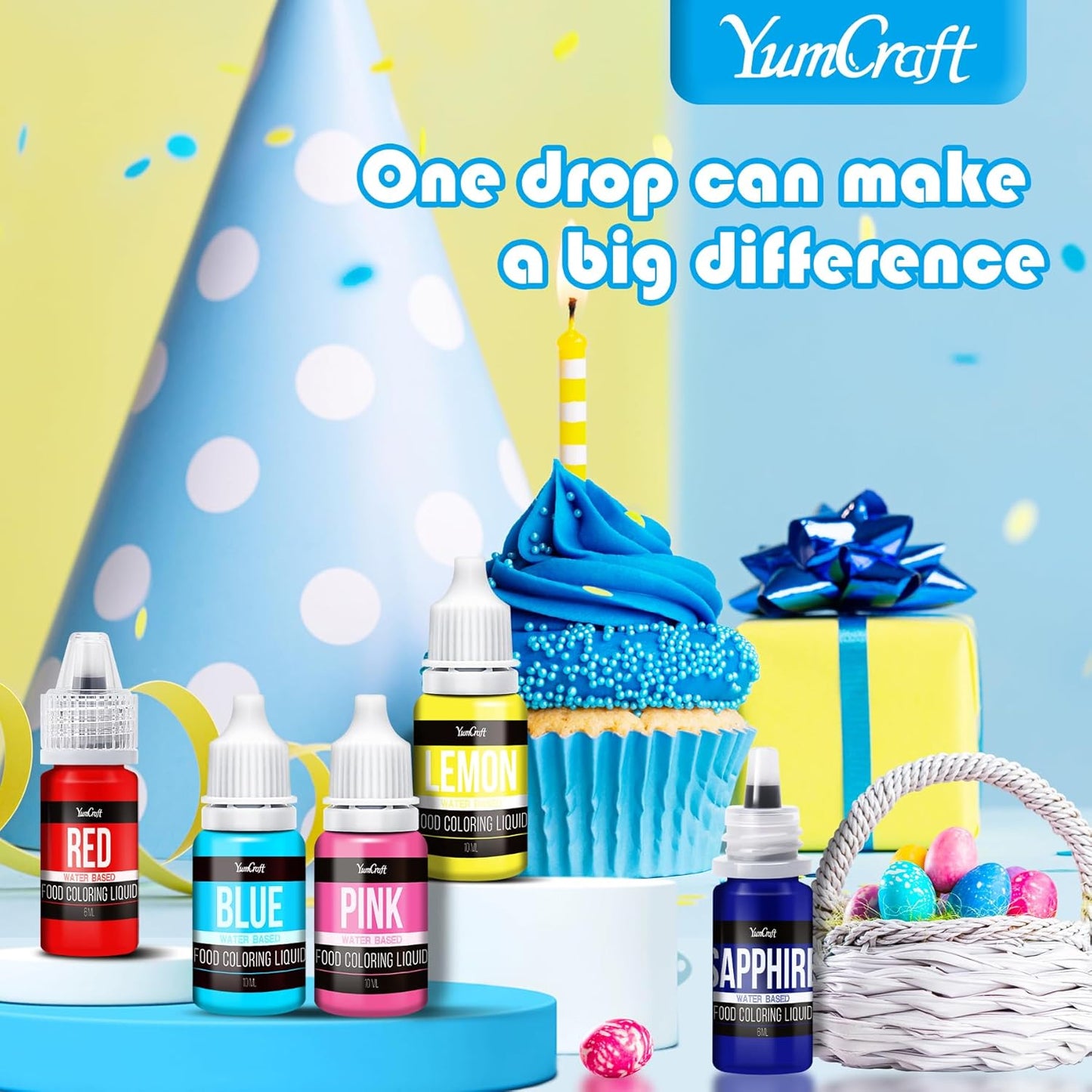 Food Coloring Liquid - Vibrant Color Food Coloring for Cake Decorating, Baking, Easter Egg, Icing - Tasteless Food Color Dye for Fondant, Cooking, Slime, Airbrush (Navy, 8 Fl.oz)