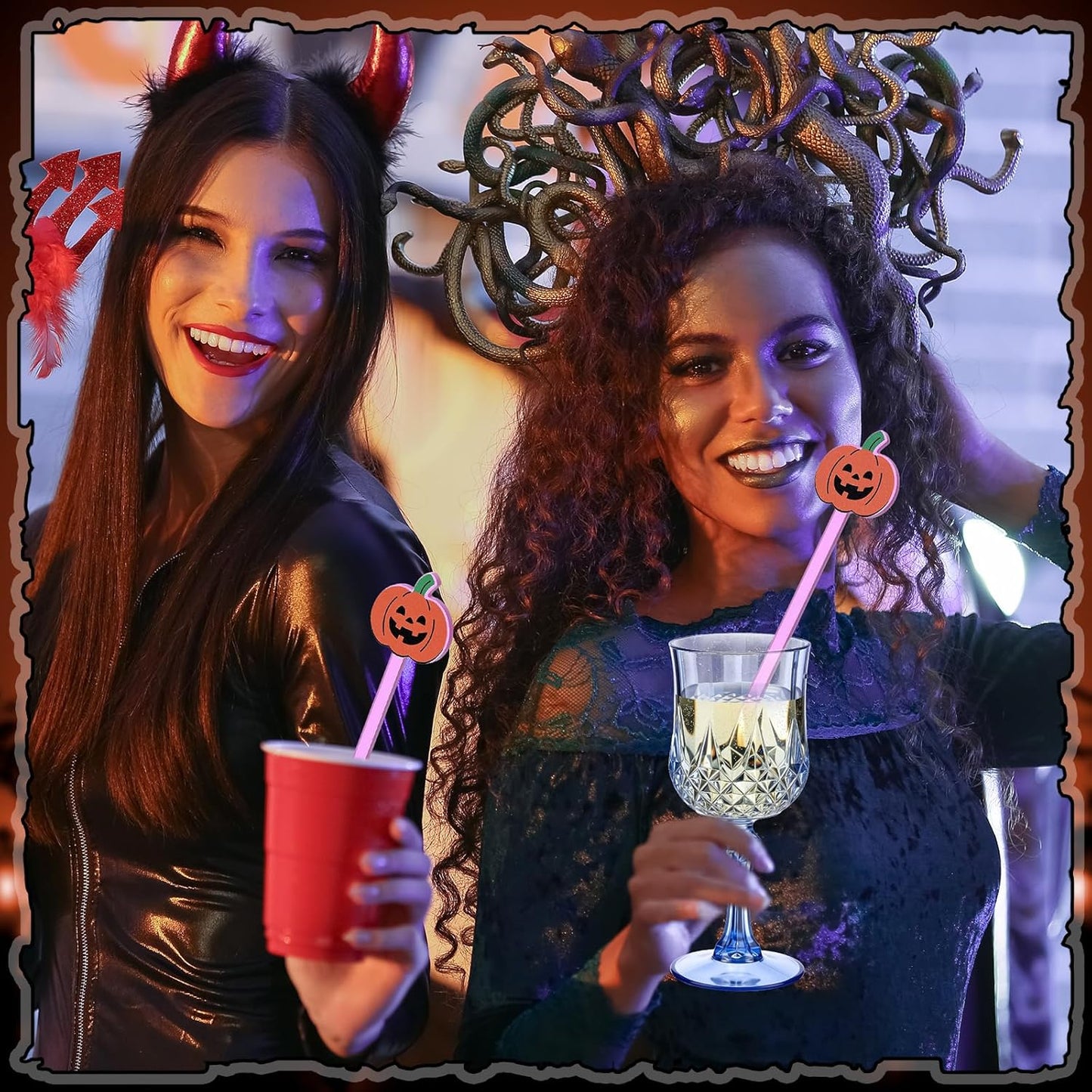 Remerry 18 Pcs Halloween Swizzle Sticks 6.7 Inches Halloween Reusable Stir Sticks Acrylic Drink Stirrers Pumpkin Cocktail Coffee Stirrers Bulk for Coffee Bar Cocktail Milk Party Decor(Pumpkin)