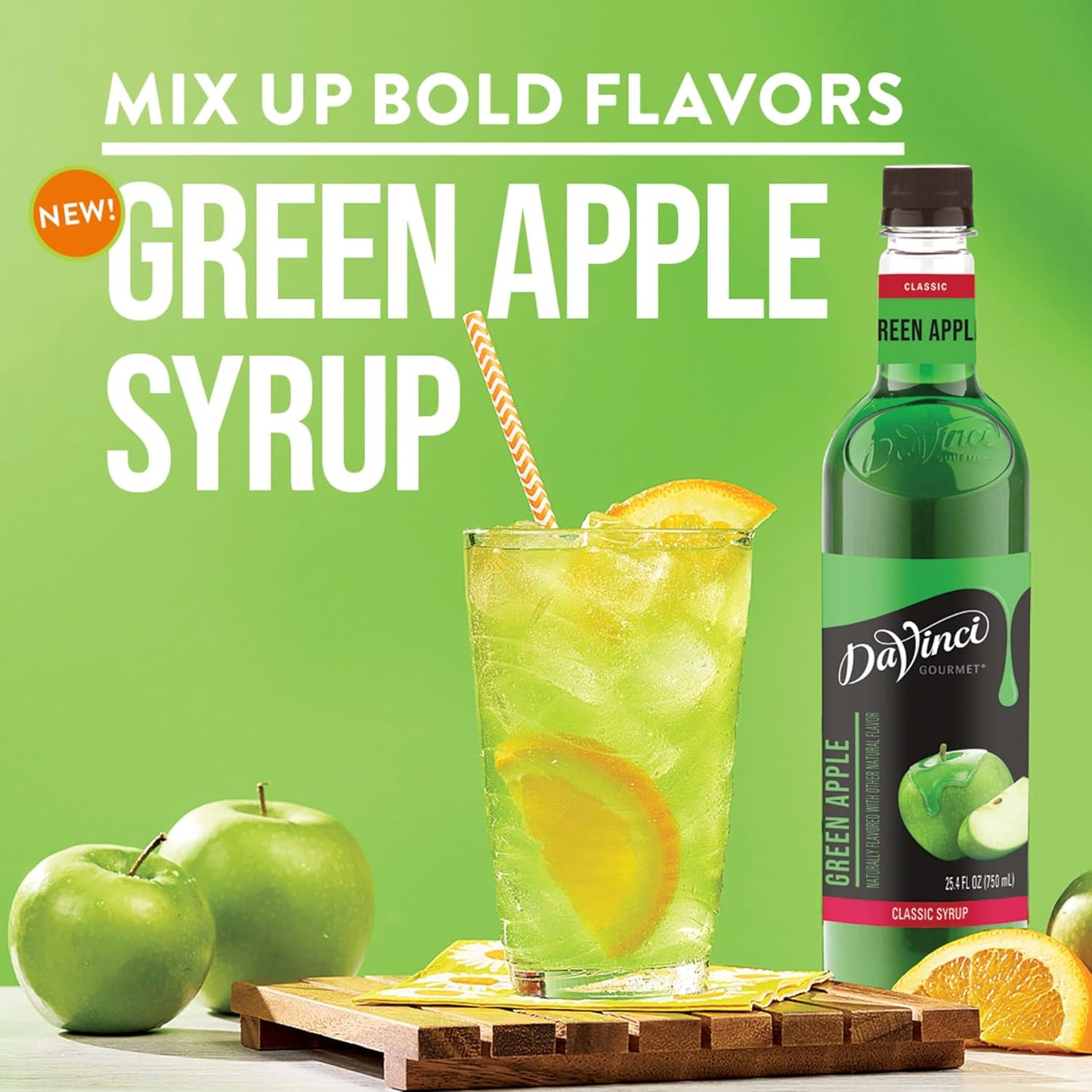 DaVinci Gourmet Green Apple Syrup, 25.4 Fluid Ounces (Pack of 1)