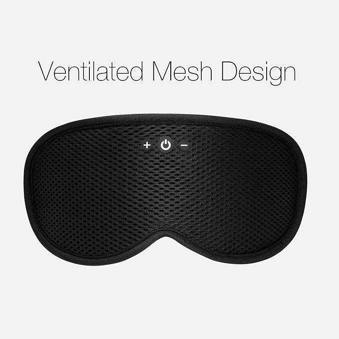 Sleep Headphones, Sleep Mask with Bluetooth Headphones, Ventilated Fabric, Adjustable Fit, 100% Blackout 3D Contoured Eye Cups, Sleeping Headphones for Side Sleepers