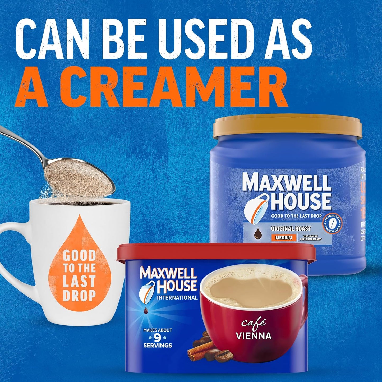 Maxwell House International Vienna Café-Style Instant Coffee Beverage Mix, 9 oz. Canister