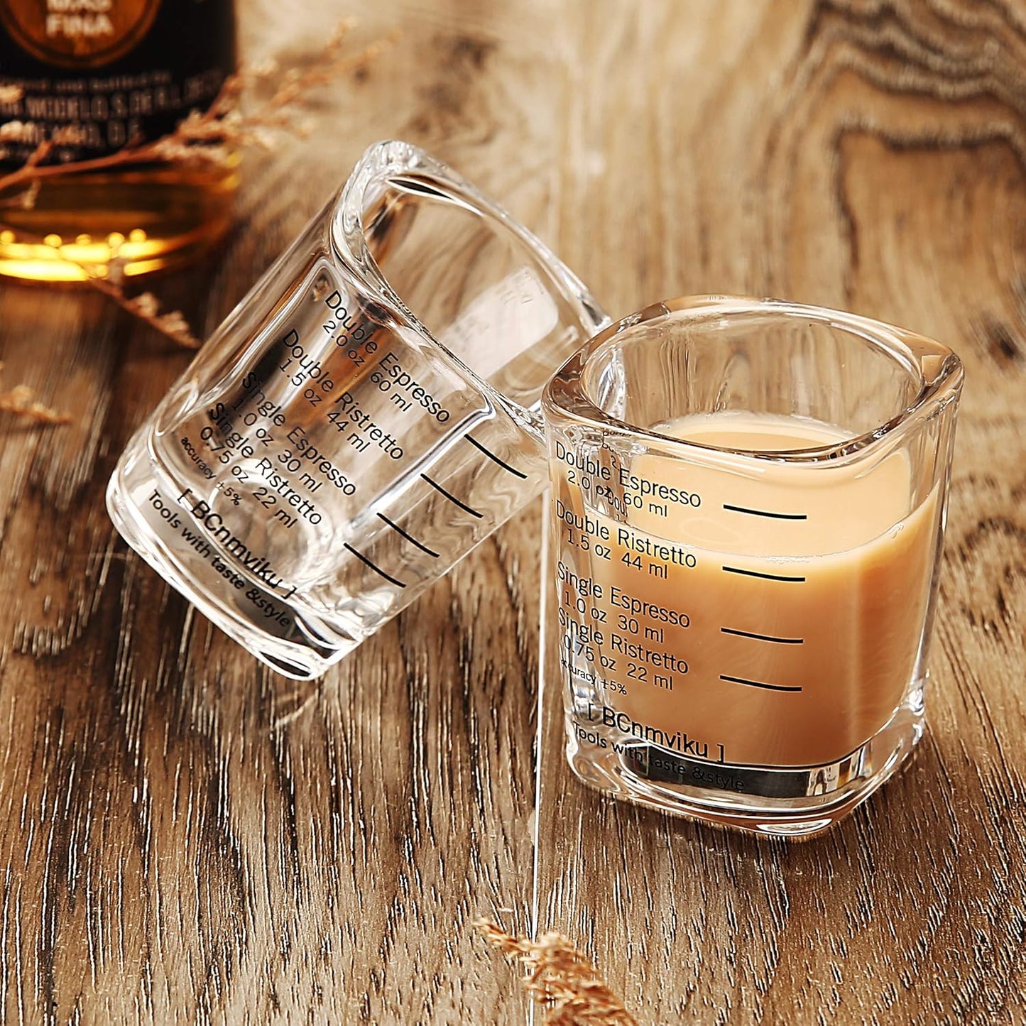 Shot Glasses Measuring cup Liquid Heavy Base Glass Wine Glass Espresso Shot Glass Measurement 2 OZ / 60ML Glass Set for Whiskey, Tequila, Vodka Birthday Gifts Women Men,(Square-4pack)