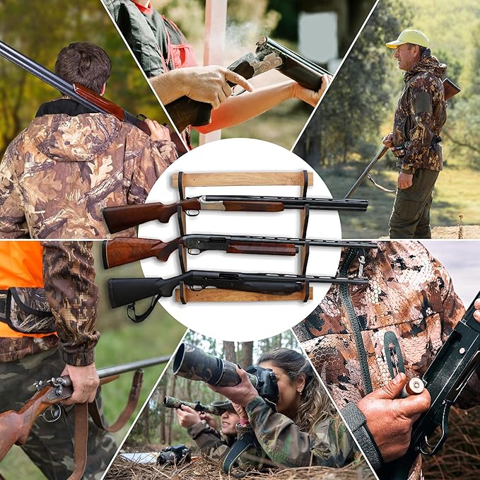 Rush Creek Creations | Indoor Gun Rack for up to 3 Rifles or Shotguns, Premium Wood Construction with Scratch-Resistant Finish Gun Storage for Firearms, Alternative for Gun Safe for Rifles and Pistols