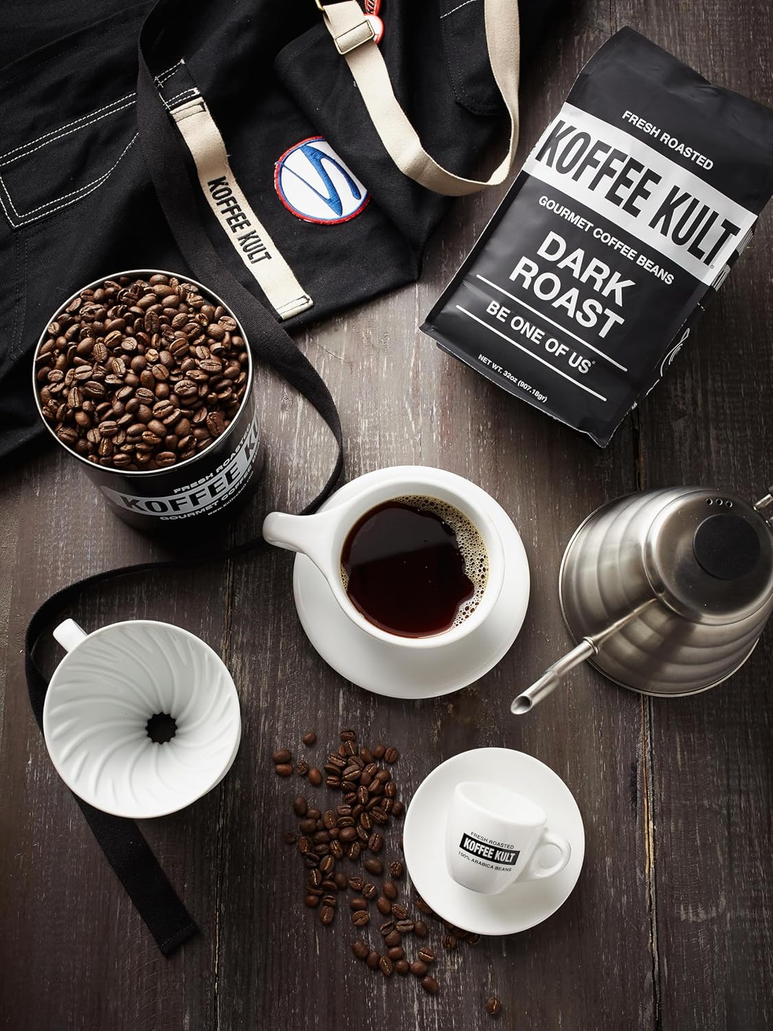 Koffee Kult Dark Roast Whole Bean Coffee 100% Arabica Coffee Beans, Gourmet Artisan Blend with Chocolate & Cinnamon Notes - 80oz Resealable Bag