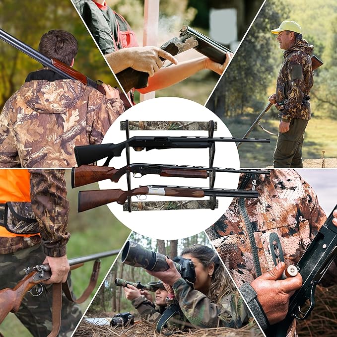Rush Creek Creations | Indoor Gun Rack for up to 3 Rifles or Shotguns, Premium Wood Construction with Scratch-Resistant Finish Gun Storage for Firearms, Alternative for Gun Safe for Rifles and Pistols