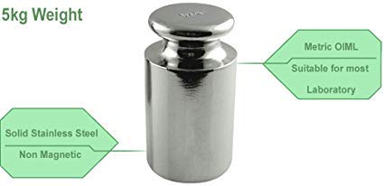 American Weigh Scales Calibration Weight for AWS Digital Scale, Carbon Steel, Chrome Plated, Chrome Finish, 5000g (5KGWGT)