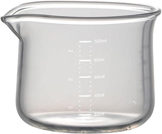 Espresso Cups, 100ML/3OZ Espresso Cups, Espresso Shot Glasses with V-Shaped Mouth, Clear Accessories, Milk Frothing Pitcher (1pcs)