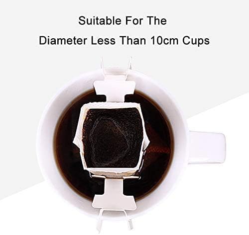 100 Pcs Premium Coffee Filter Paper Bags Disposable Single Serve Drip Coffee Bags with Hanging Ears, Fast Brewing, Mess-Free Design for Travel, Camping, Home & Office Use