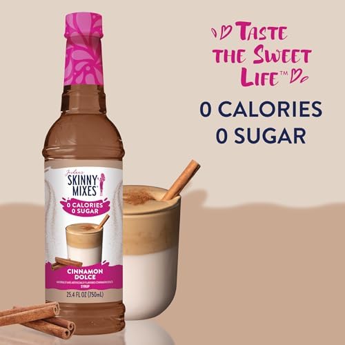 Jordan's Skinny Syrups, Cinnamon Dolce Coffee Syrup, Sugar Free, Zero Calorie Drink Flavoring & Mixes, 25.4 Ounces (Pack of 2)