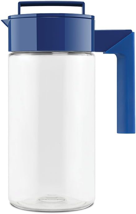 Takeya Airtight Pitcher - Everyday-Use Airtight Pitcher for Iced Tea & More - Clear Pitcher with Lid - Lightweight Kitchen Essential - Spill-Proof & Durable Kitchenware - 1 Quart, Blueberry