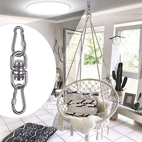 SELEWARE Heavy Duty Bearing Swing Swivel, 360° Rotational Hanging Accessory with 2 Quick Connect Buckles, Ideal for Tree Swing, Hammock Chair, Yoga, Kids Tire Swivel, Heavy Bag Swivel, 1200LB Capacity