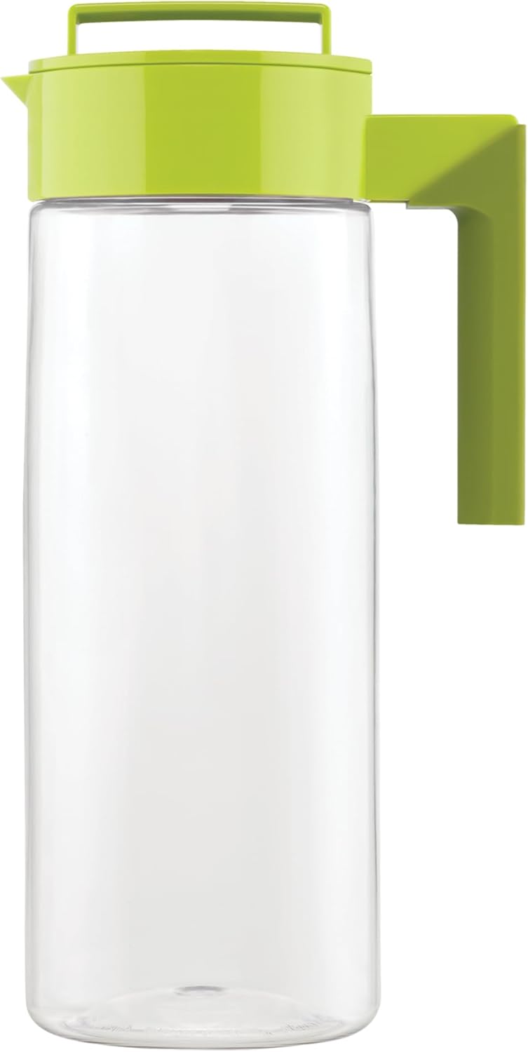 Takeya Airtight Pitcher - Everyday-Use Airtight Pitcher for Iced Tea & More - Clear Pitcher with Lid - Lightweight Kitchen Essential - Spill-Proof & Durable Kitchenware - 2 Quart, Avocado