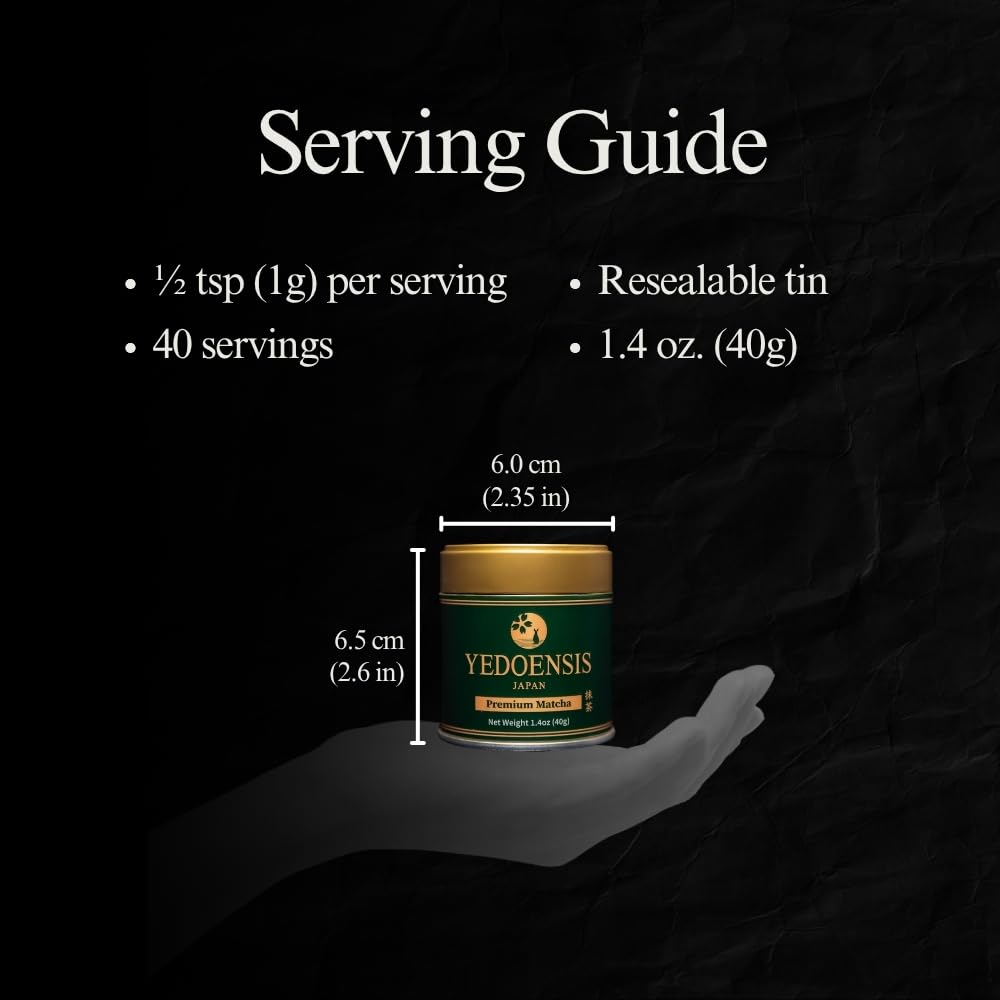 YEDOENSIS Premium Matcha - Organic Authentic Japanese Green Tea Matcha Powder, JAS Certified Organic Vegan Gluten-Free (40g)