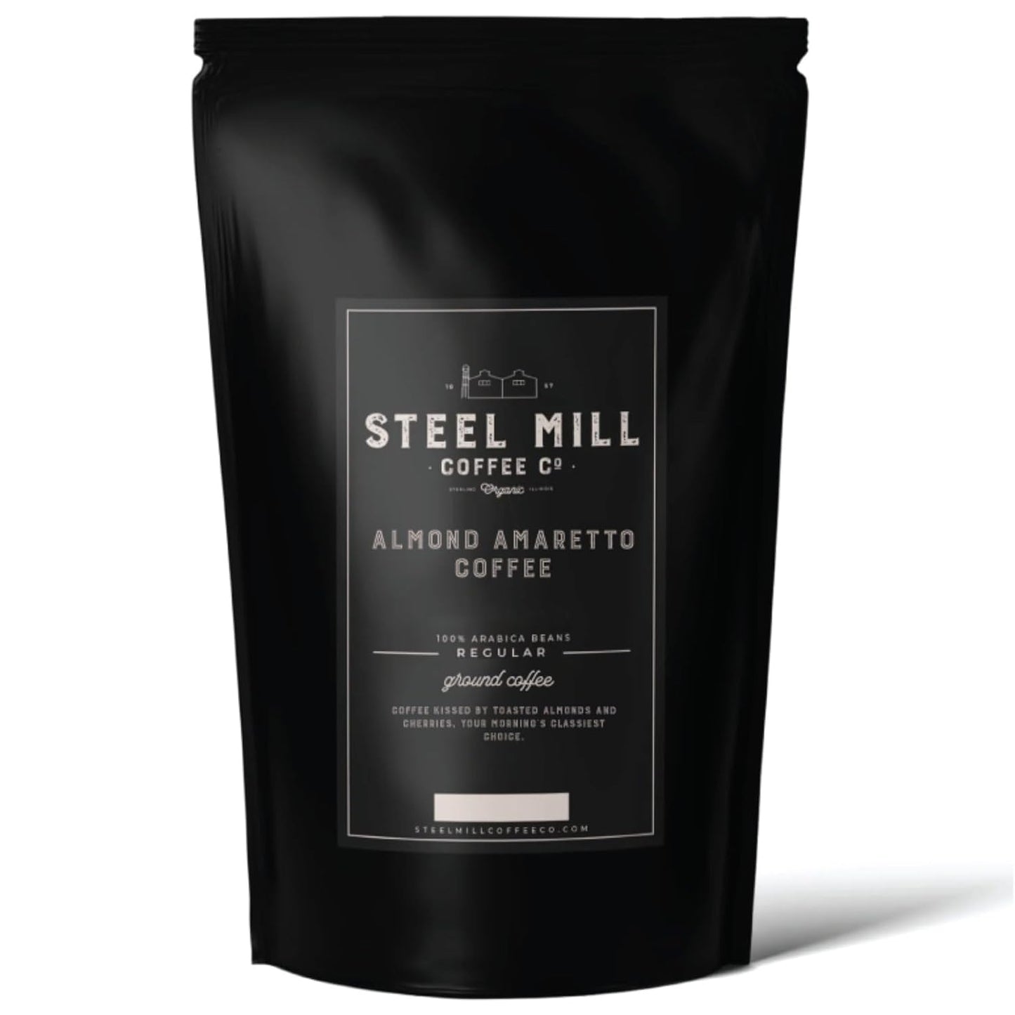 Steel Mill Coffee Co. - Almond Amaretto Flavored Coffee - Ground - Regular - Medium Roast - 100% Arabica Beans - Vegan - Gluten-Free - Sugar-Free - 2lb Bag