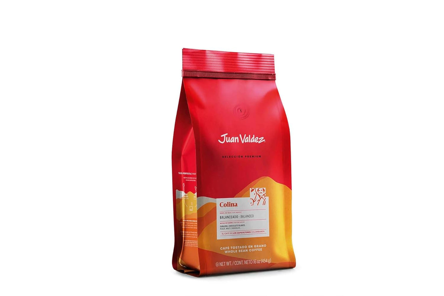 Juan Valdez Colina Whole Bean Coffee, Balanced Roast 16 OZ - Premium Colombian Coffee - Unique “Caracolito” beans produce a coffee of balanced flavor and mild texture